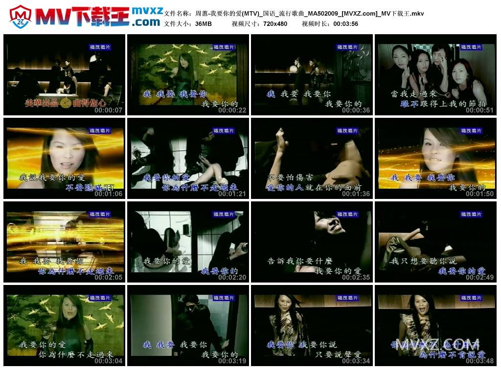 周蕙-我要你的爱(MTV)_国语_流行歌曲_MA502009
